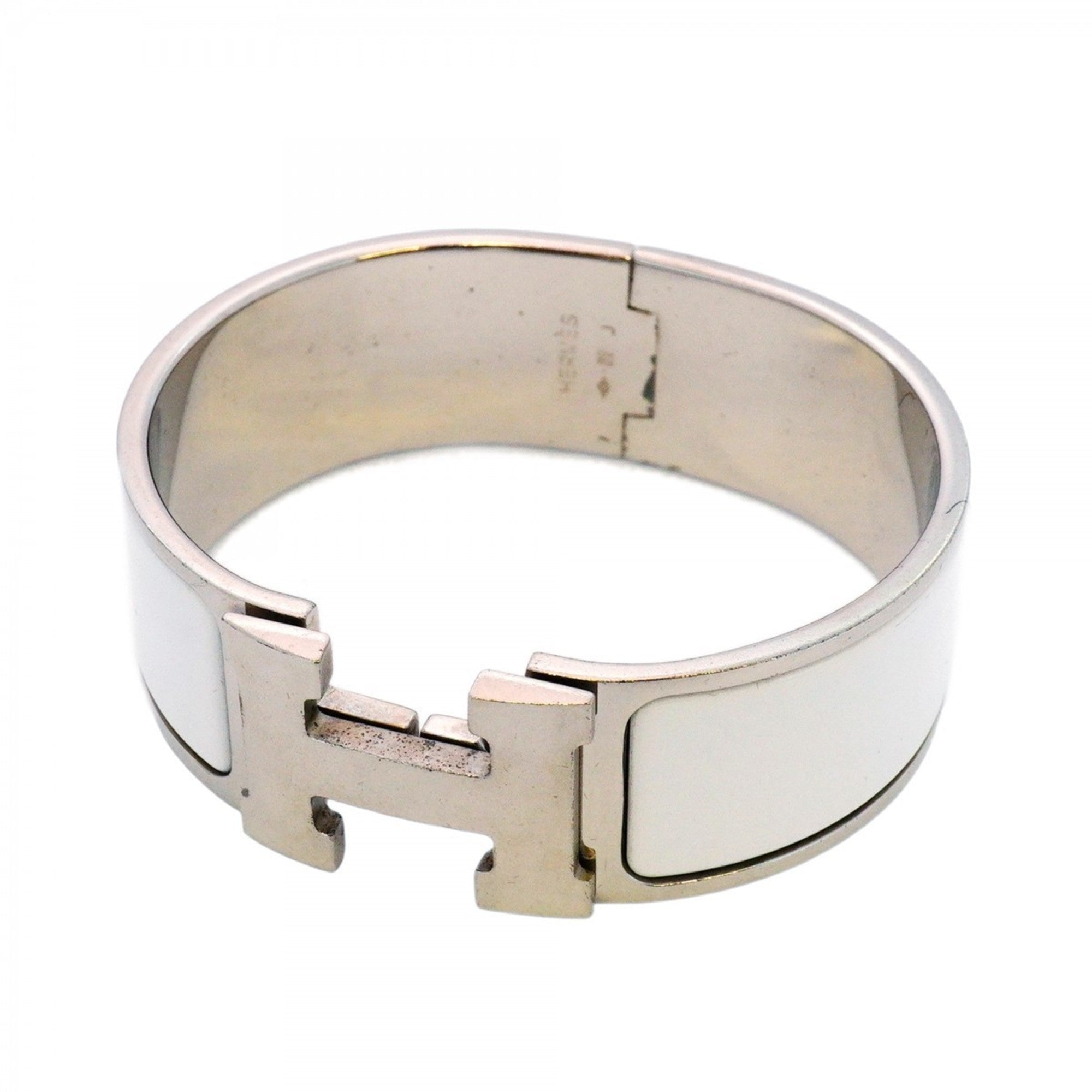 Click-Clack Bracelet Metal Silver and White