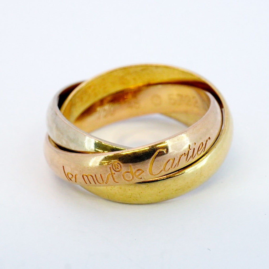 Vendome Louis Cartier Band Ring 18K Tricolor Gold
