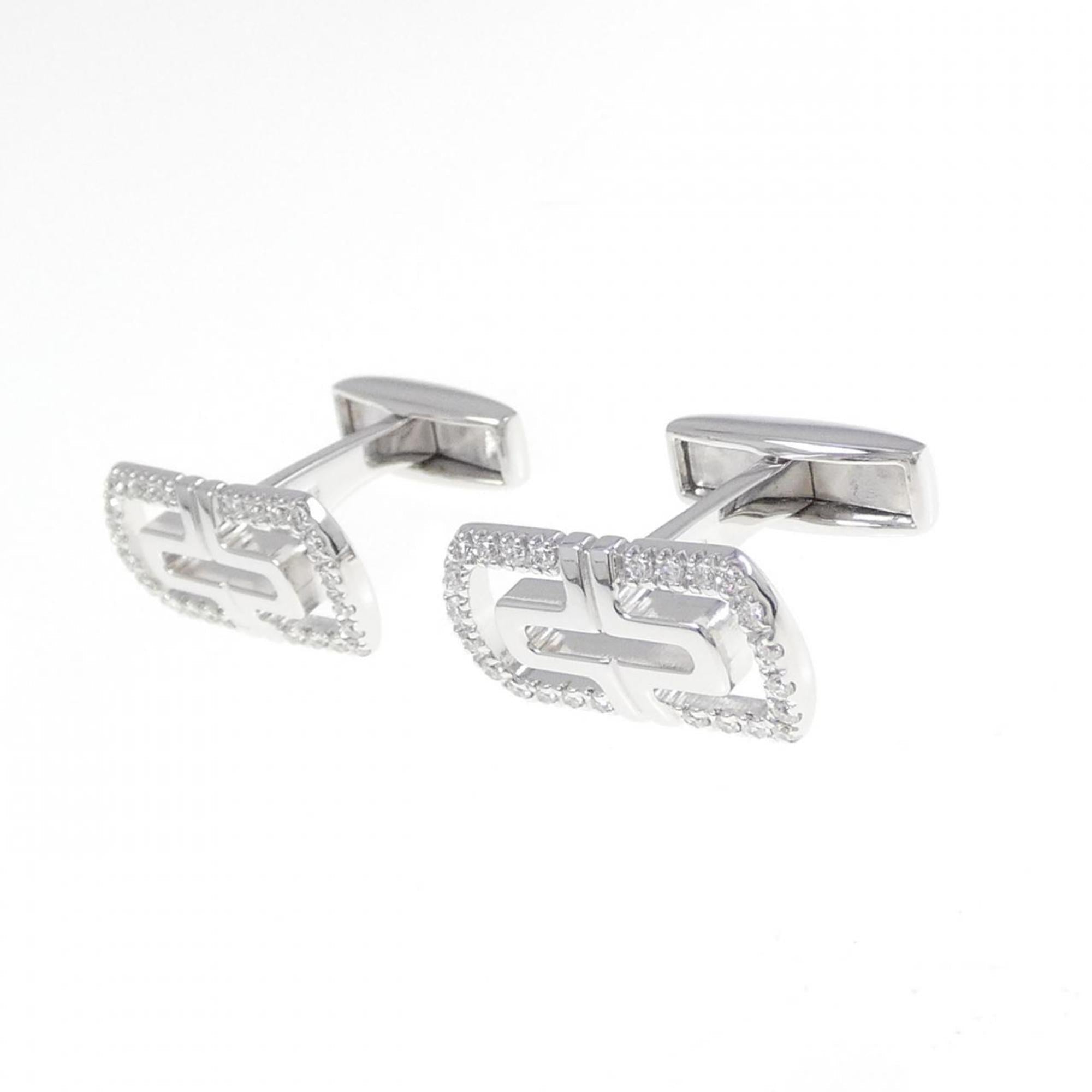 Parentesi Cufflinks 18K White Gold with Diamond Bracelet