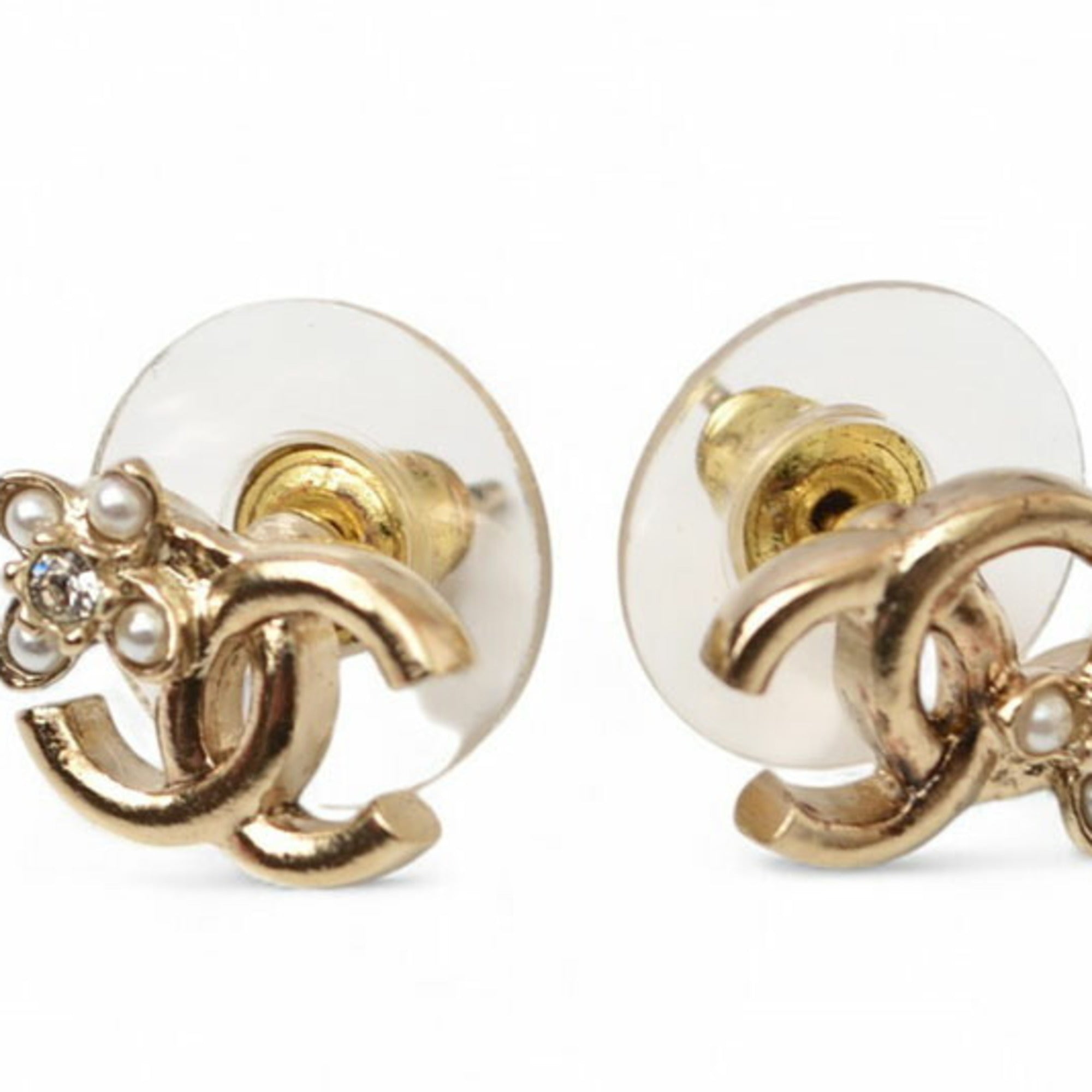 Rhinestone Earrings Gold and Rhinestone