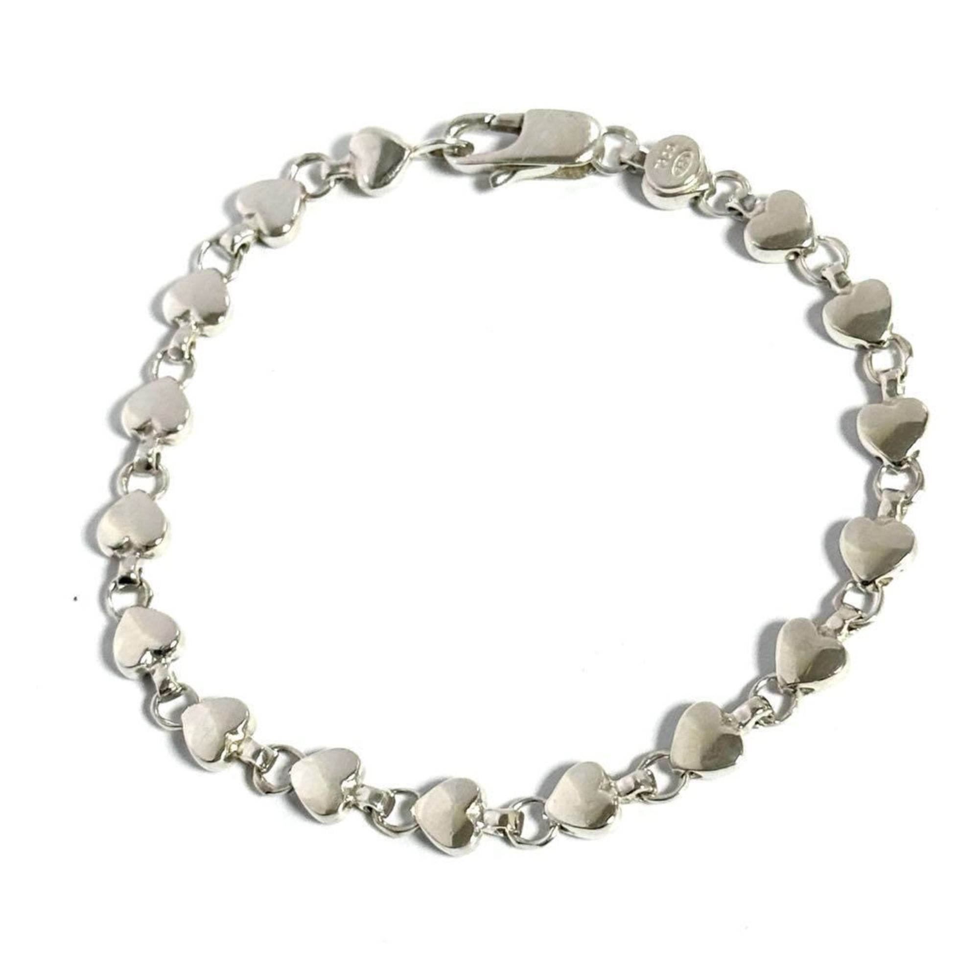 Puff Heart Bracelet Sterling Silver