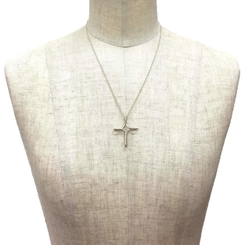 Infinity Cross Pendant Necklace Sterling Silver