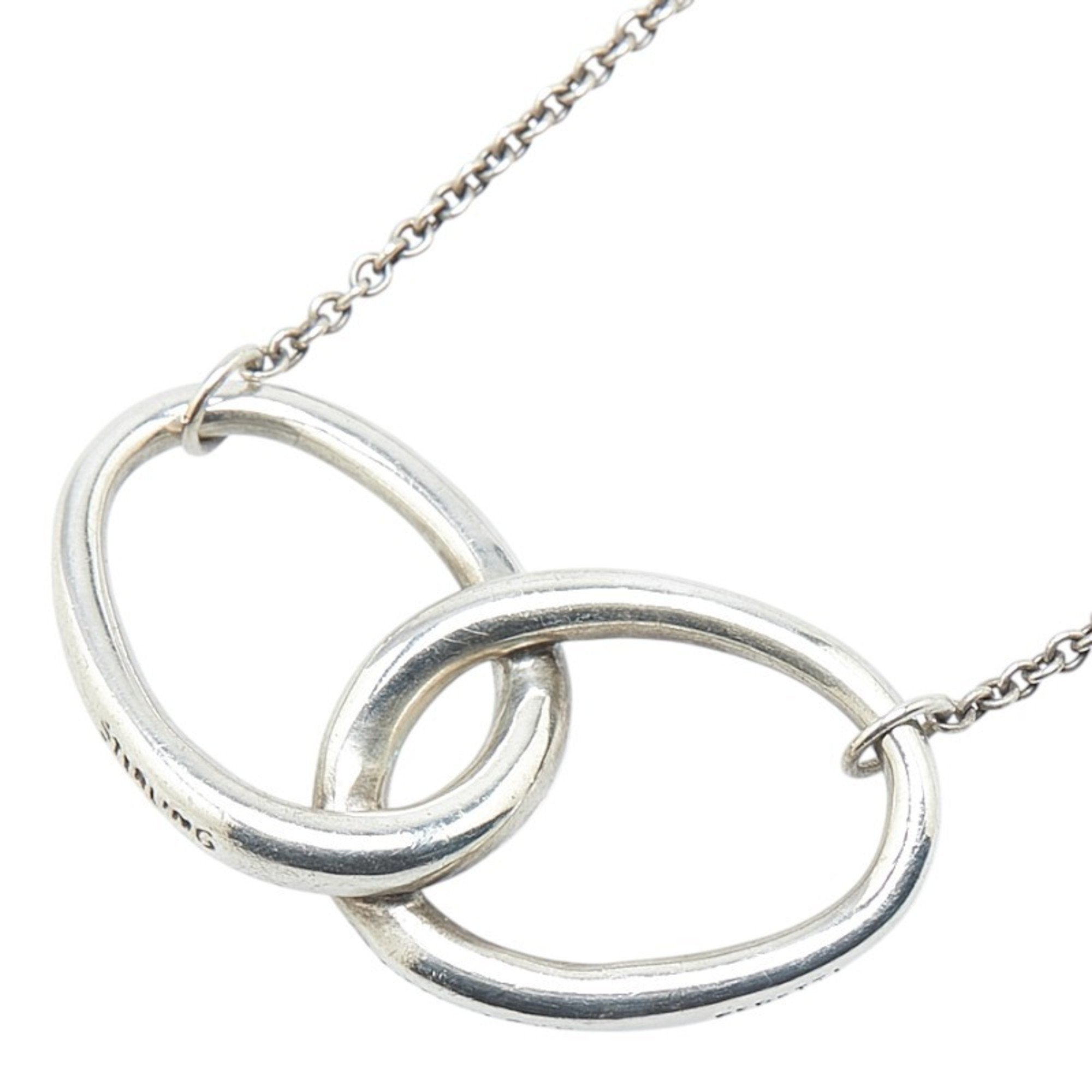 Peretti Double Loop Pendant Necklace Sterling Silver