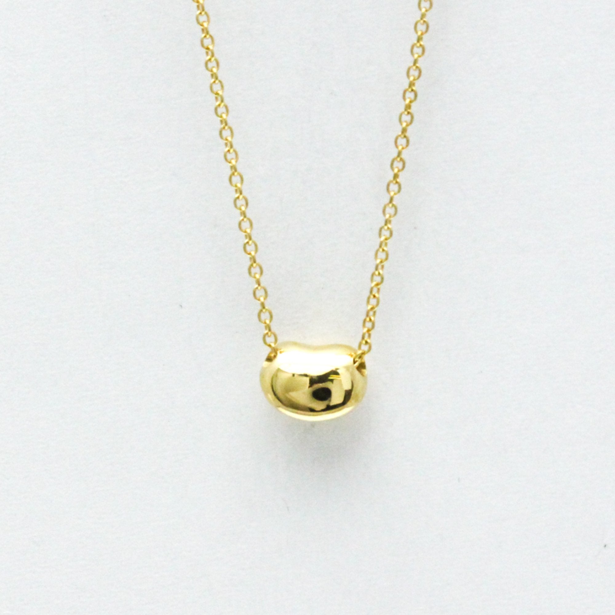 Bean Pendant Necklace 18K Yellow Gold 5mm