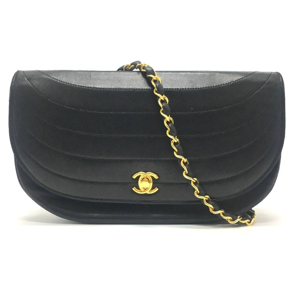 Vintage Crescent Flap Bag Horizontal Quilted Leather Medium