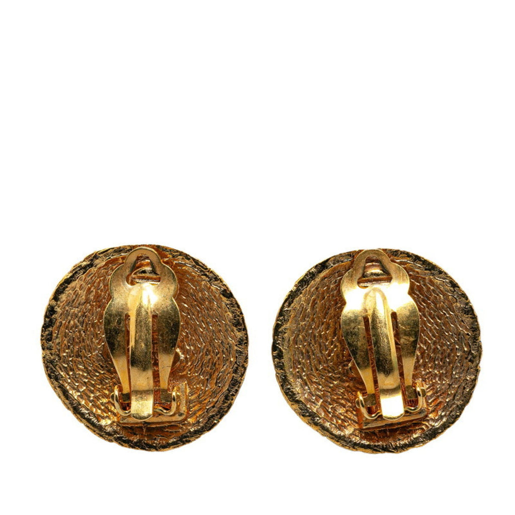 CC Logo Clip-On Earrings Metal Gold-Tone Metal