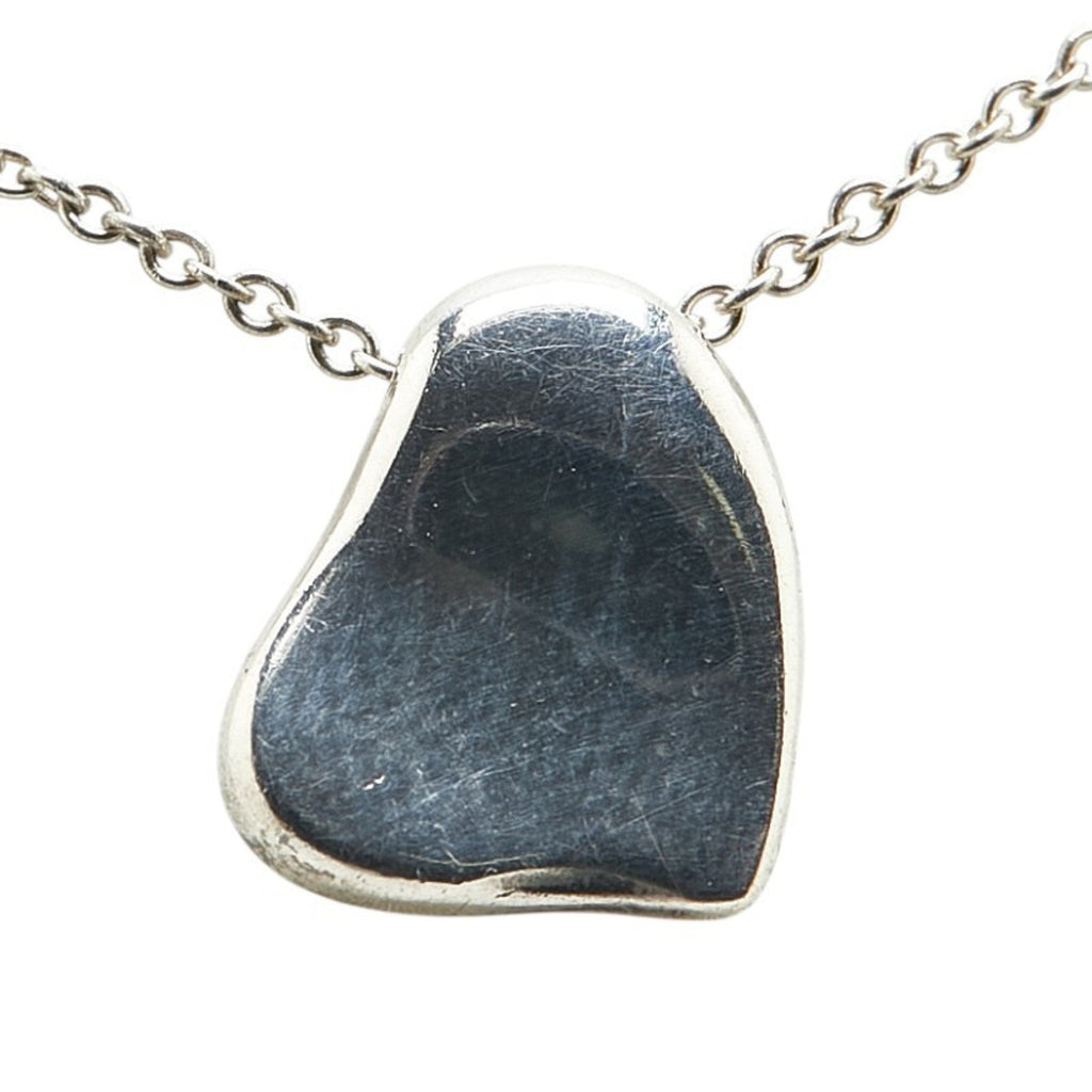 Full Heart Pendant Necklace Sterling Silver