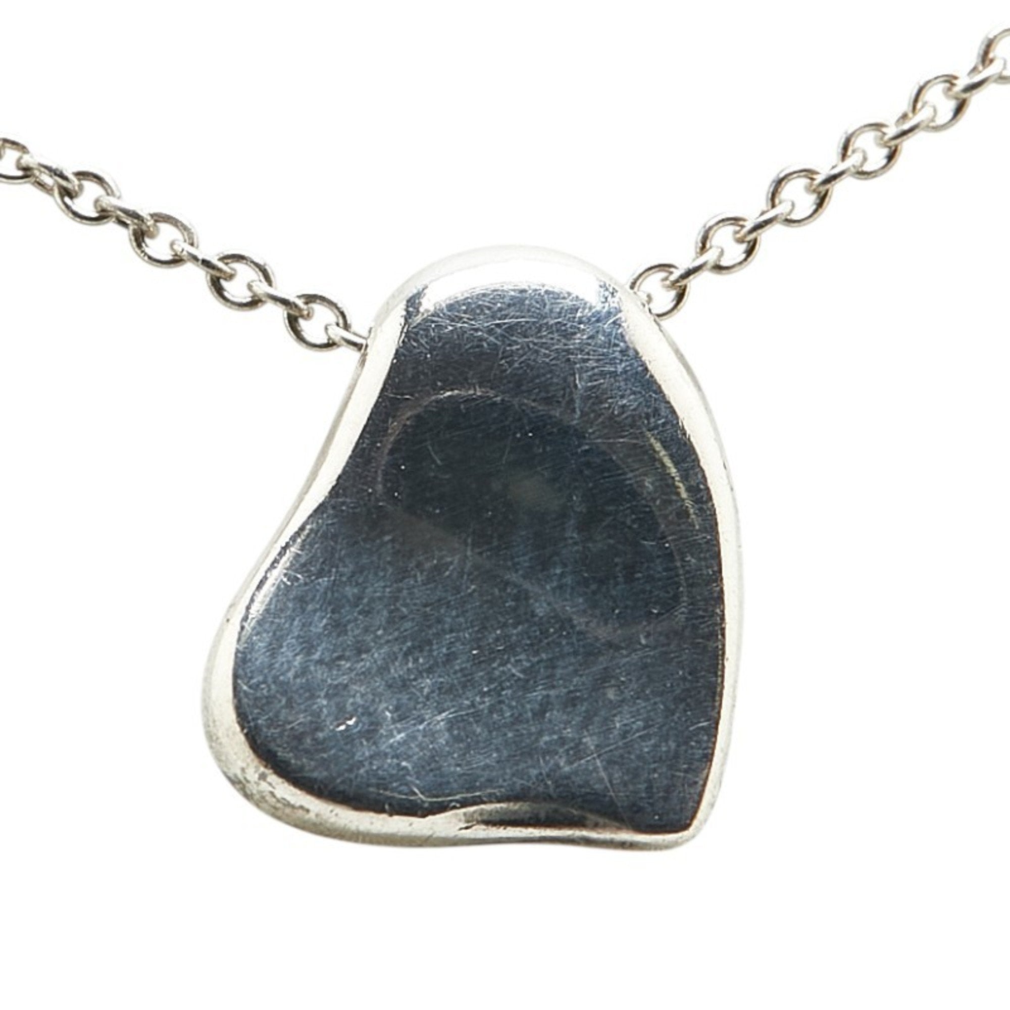 Full Heart Pendant Necklace Sterling Silver