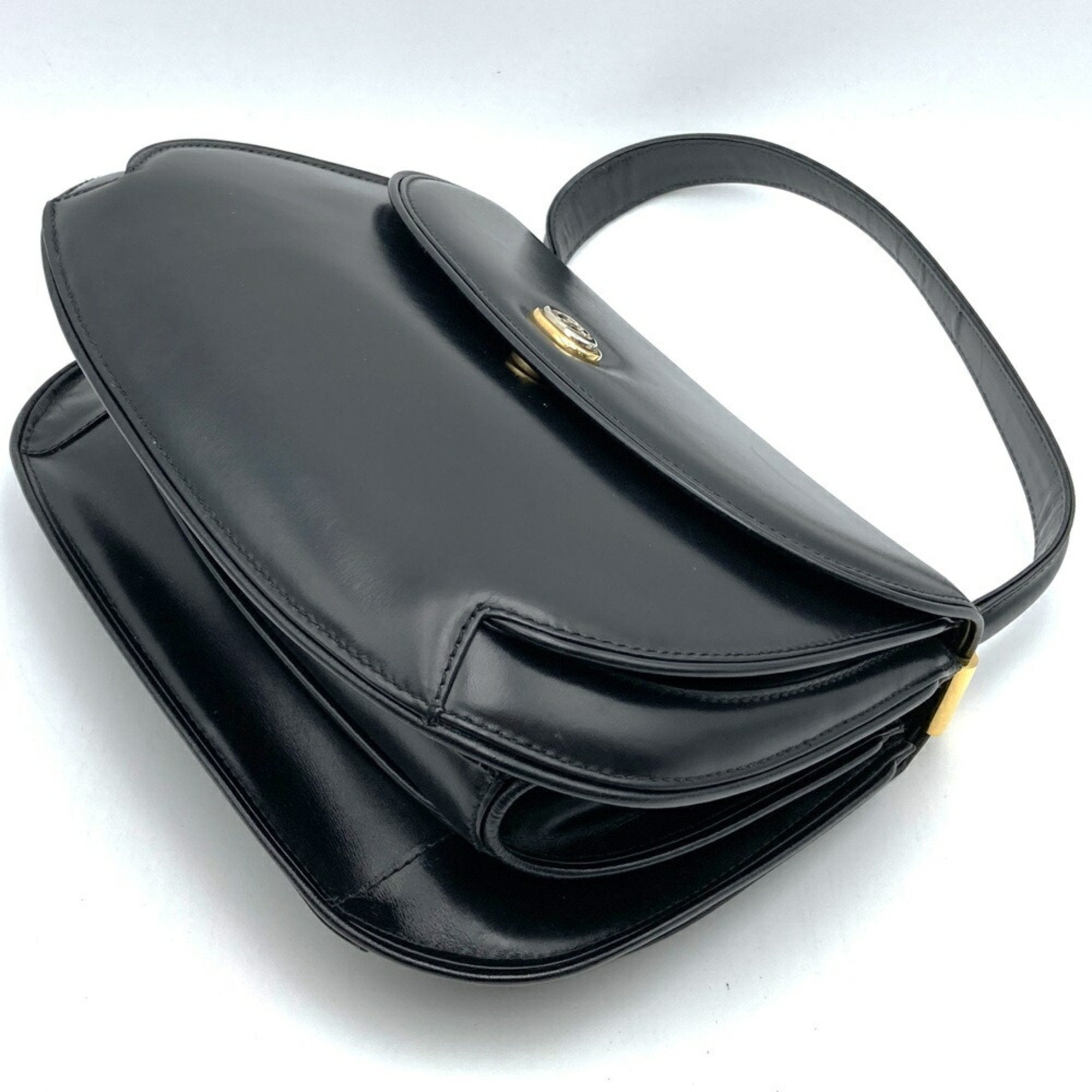 Vintage Convertible Bamboo Top Handle Bag Leather Small