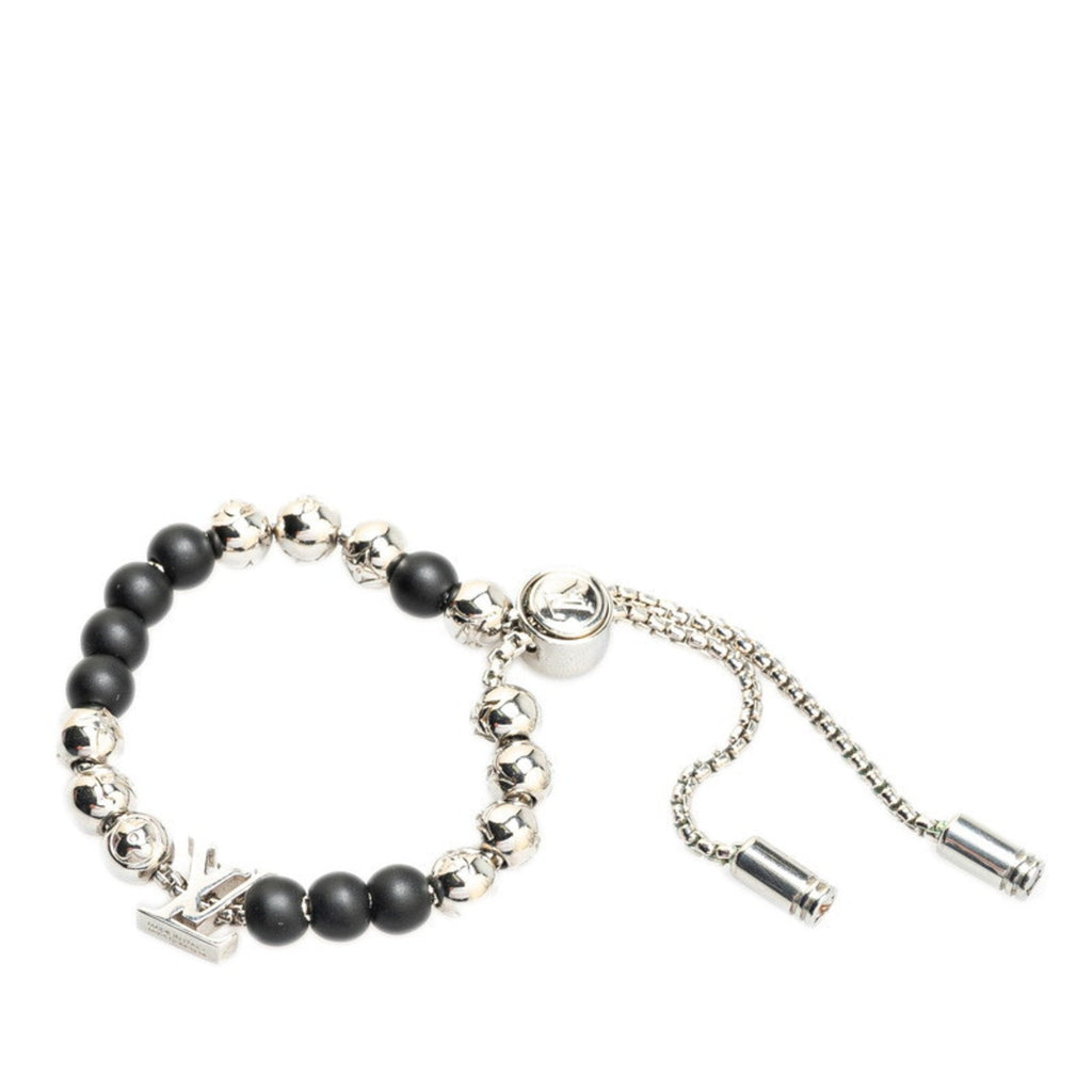 Monogram Bracelet Black and Silver Metal