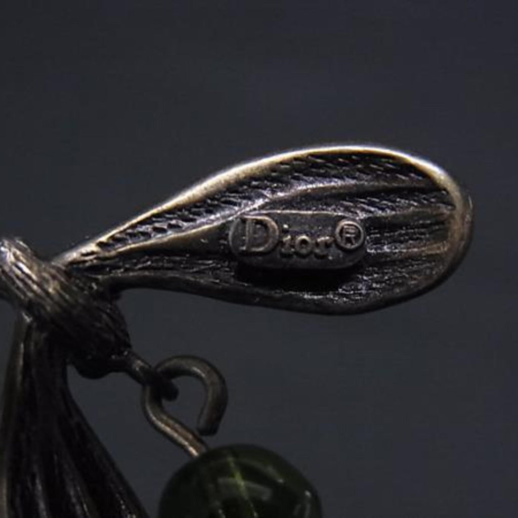 Charm Bracelet Metal Bronze and Green Mistletoe