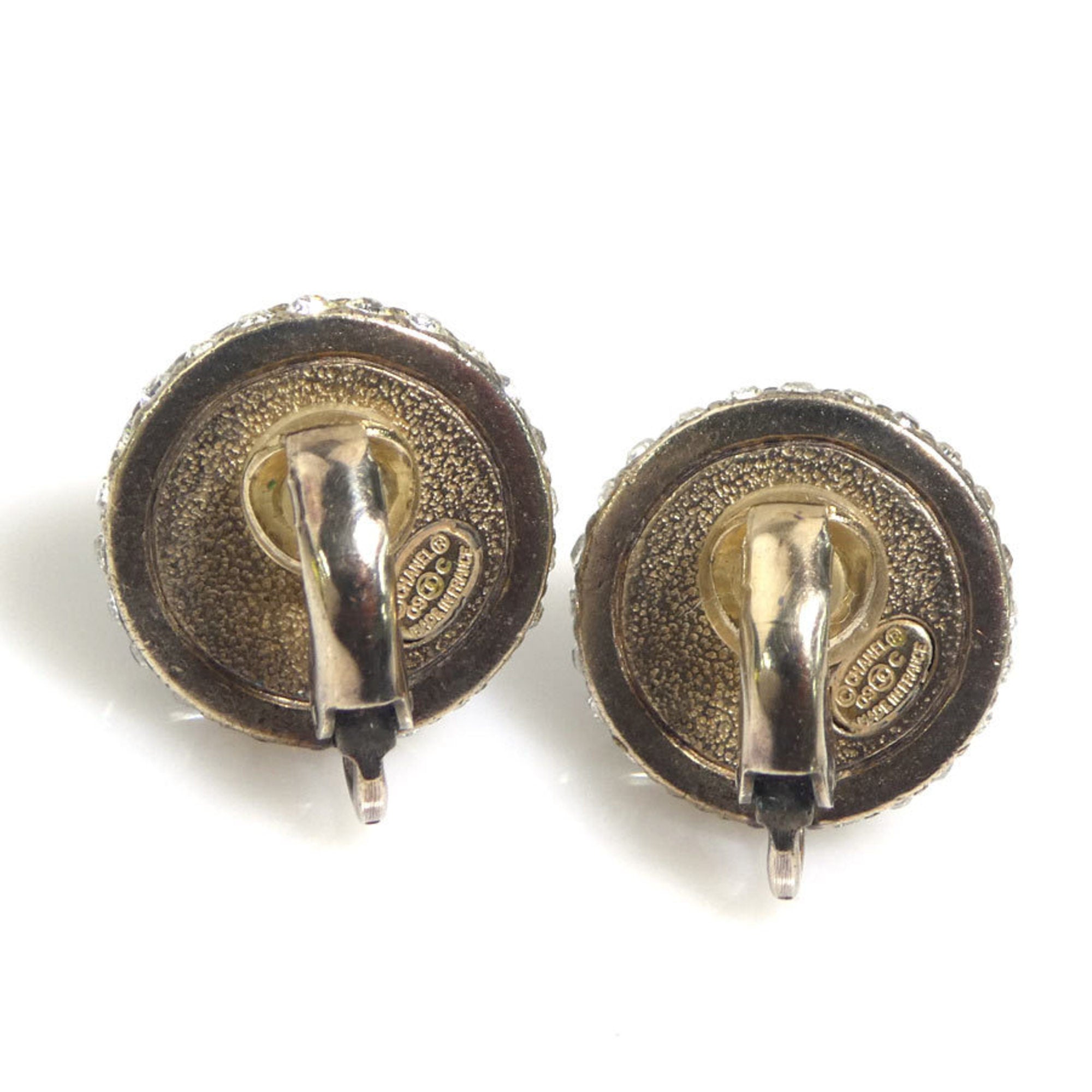CC Logo Clip-On Earrings Gold-Tone Metal