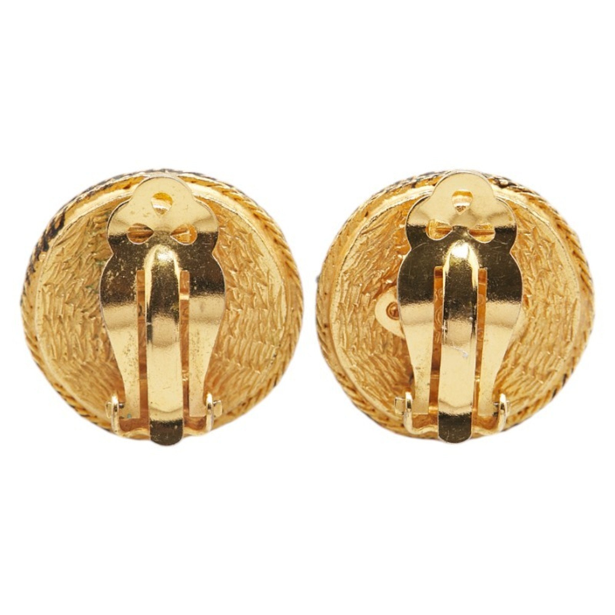 Vintage Earrings Pearl Gold-Tone Metal