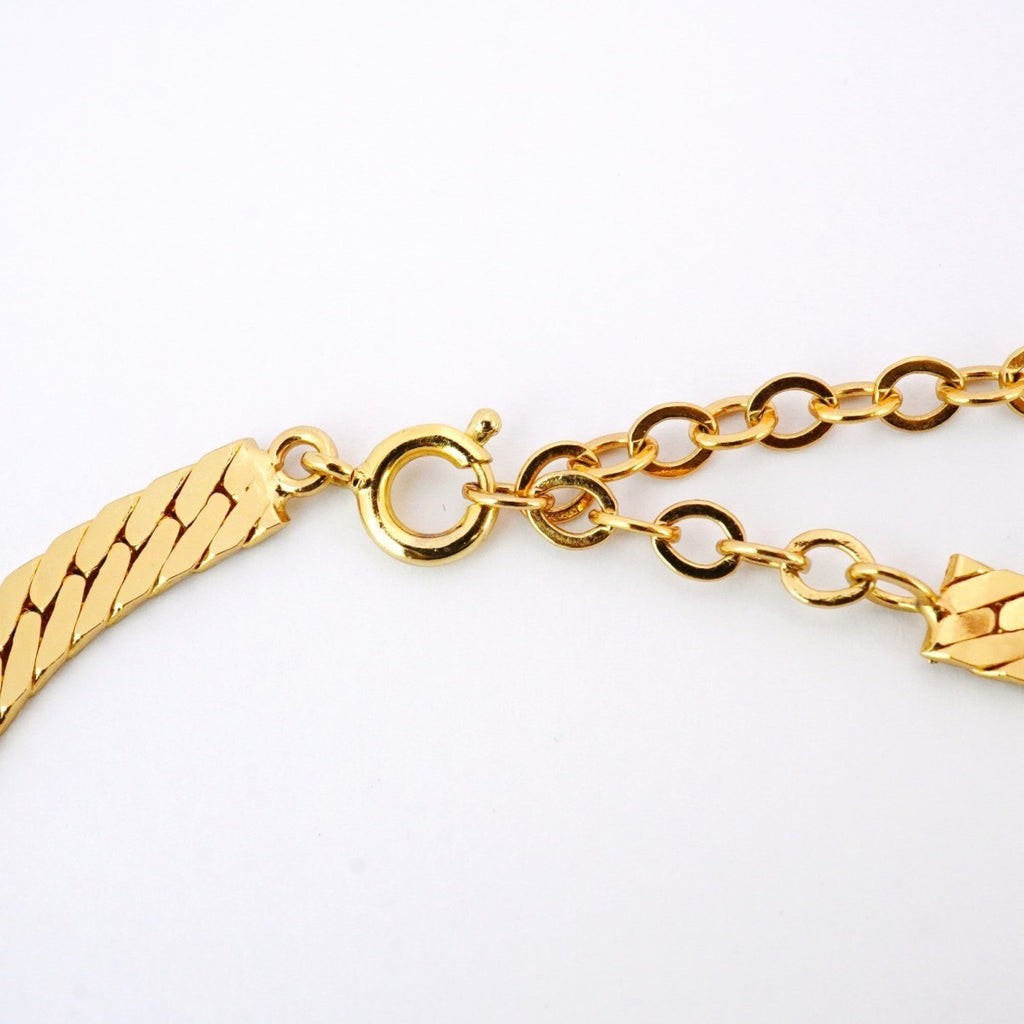 Pendant Necklace Gold with Rhinestone