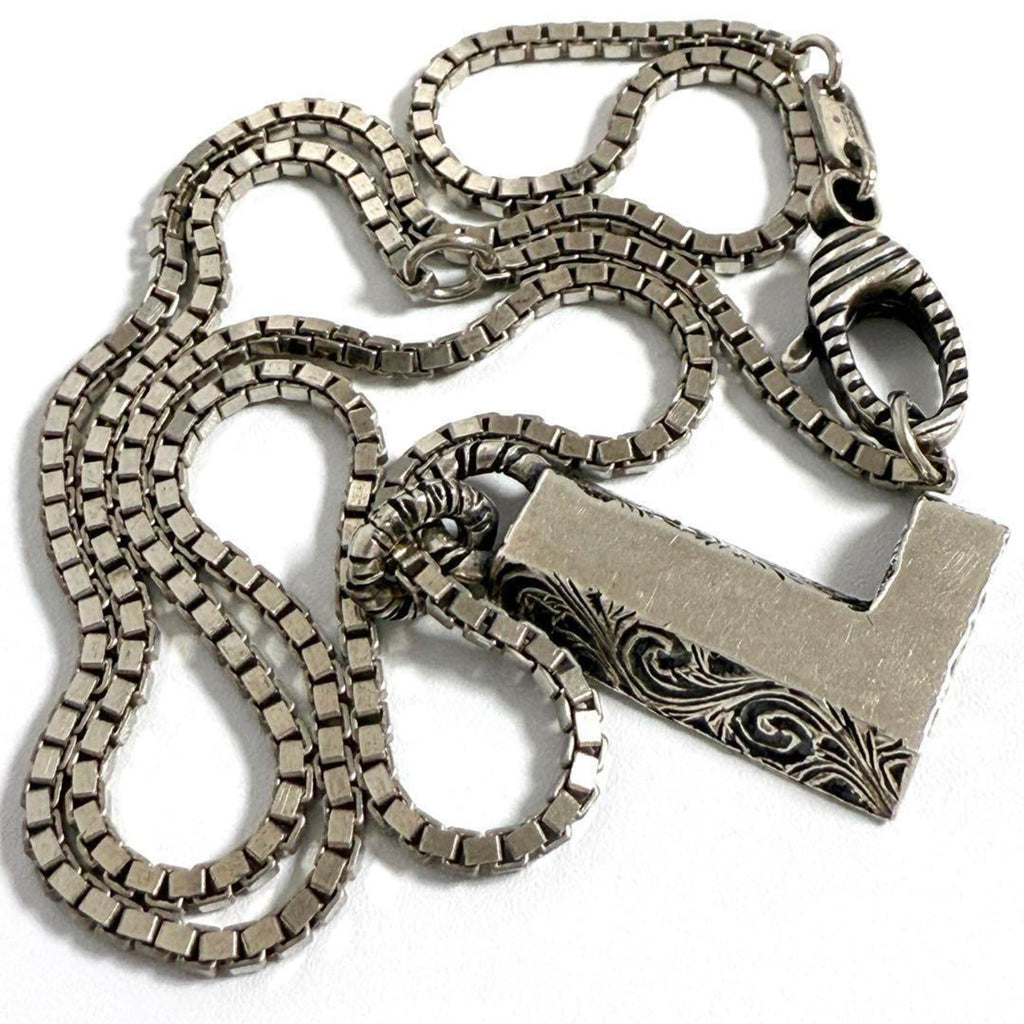 Alphabet Pendant Necklace Sterling Silver Initial L