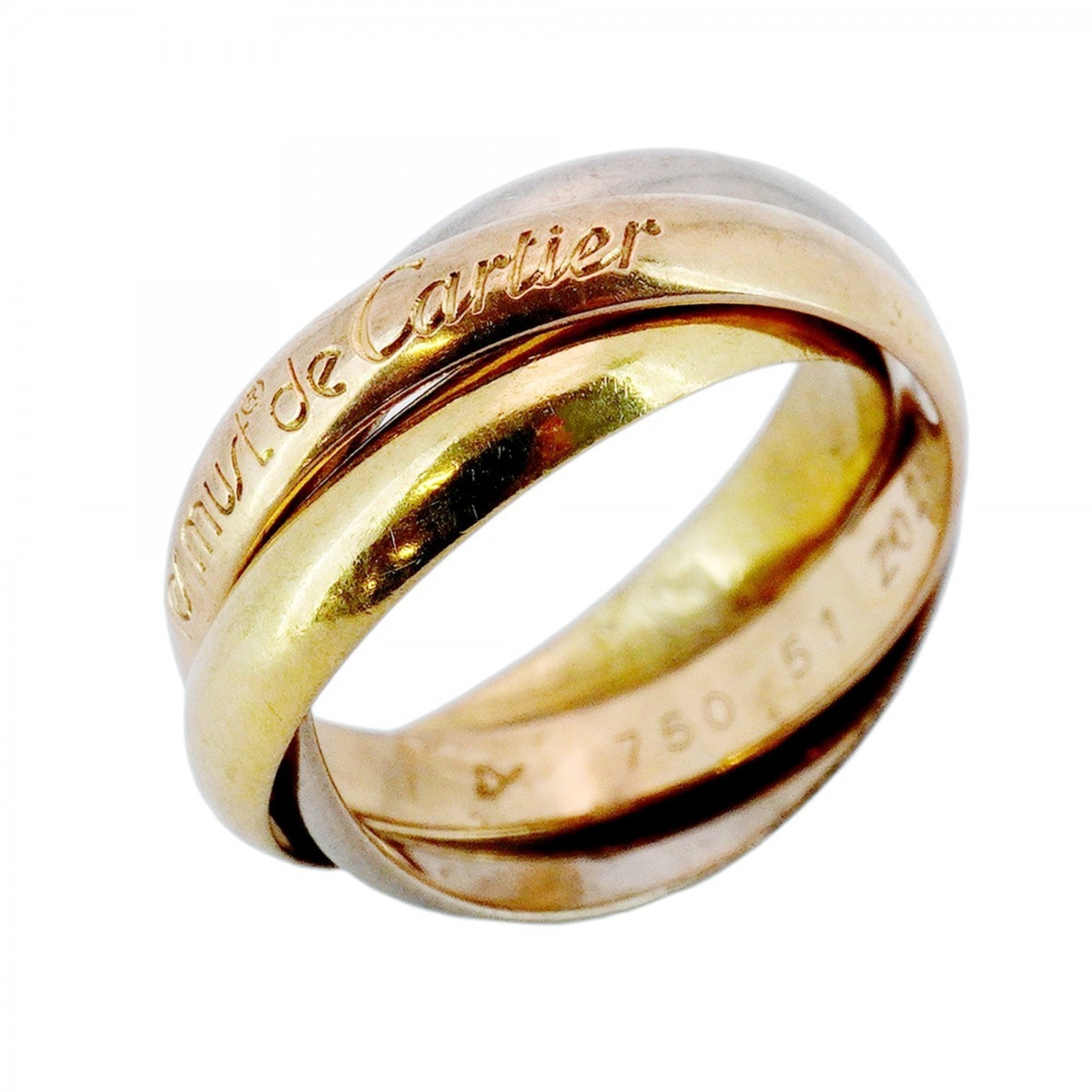 Vendome Louis Cartier Band Ring 18K Tricolor Gold