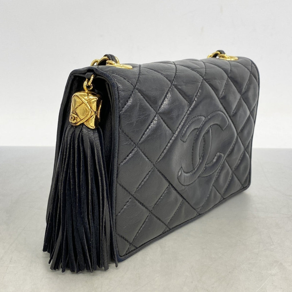 Vintage Tassel Flap Bag Quilted Lambskin Mini