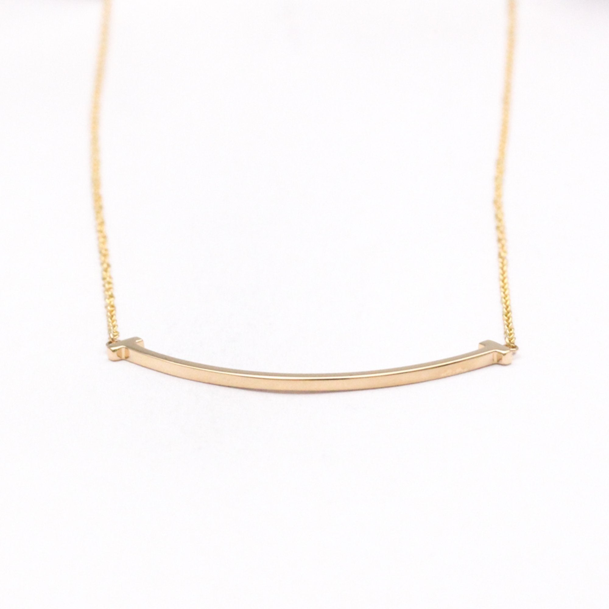 T Smile Pendant Necklace 18K Rose Gold