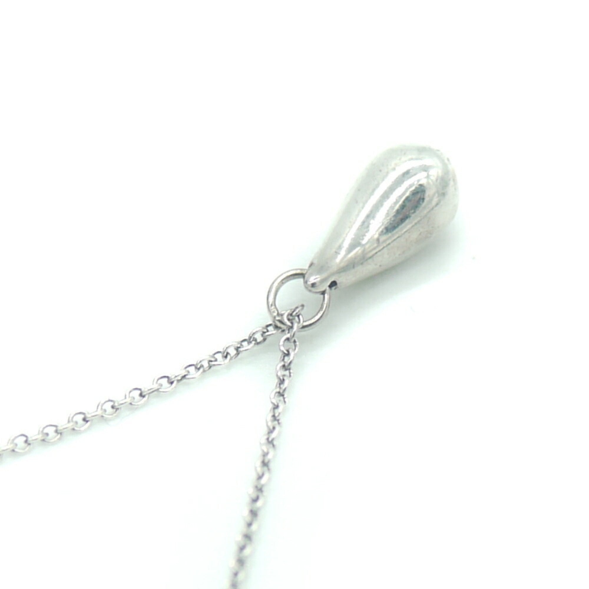 Elle Peretti Teardrop Pendant Necklace Sterling Silver Azuki Chain