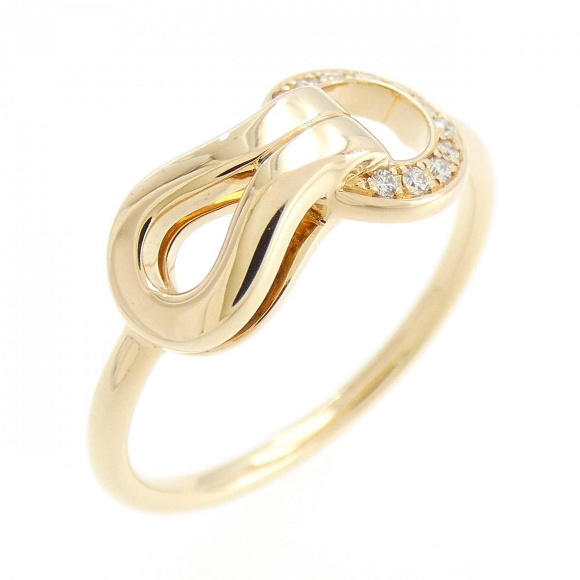 Agraffe Ring 18K Rose Gold and Diamond