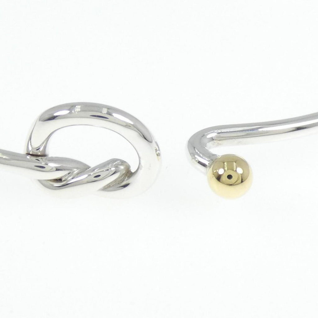 Flatwire Hook And Eye Heart Bracelet Sterling Silver and 18K Yellow Gold