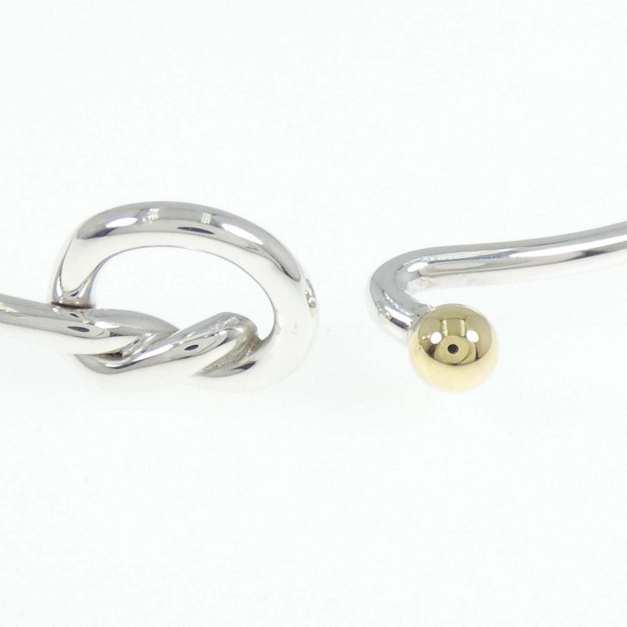 Flatwire Hook And Eye Heart Bracelet Sterling Silver and 18K Yellow Gold