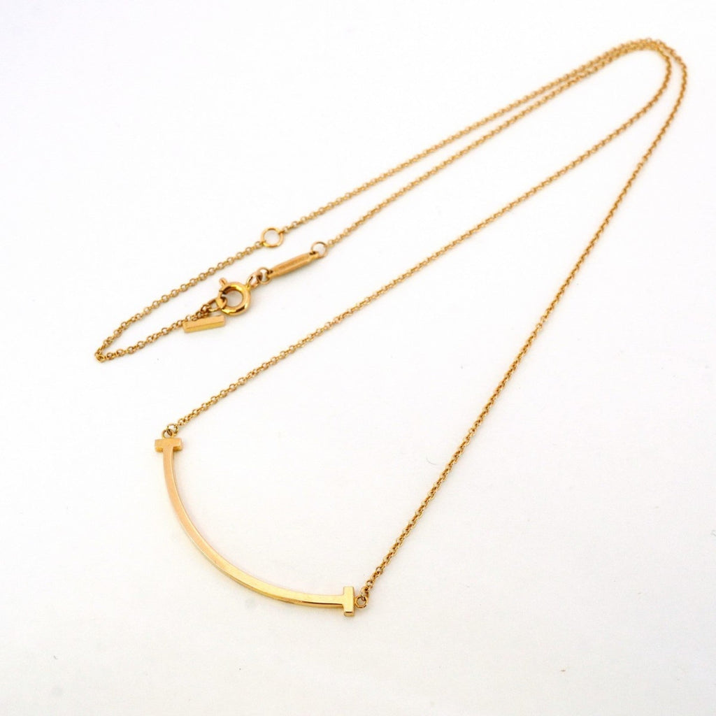 T Smile Pendant Necklace 18K Rose Gold