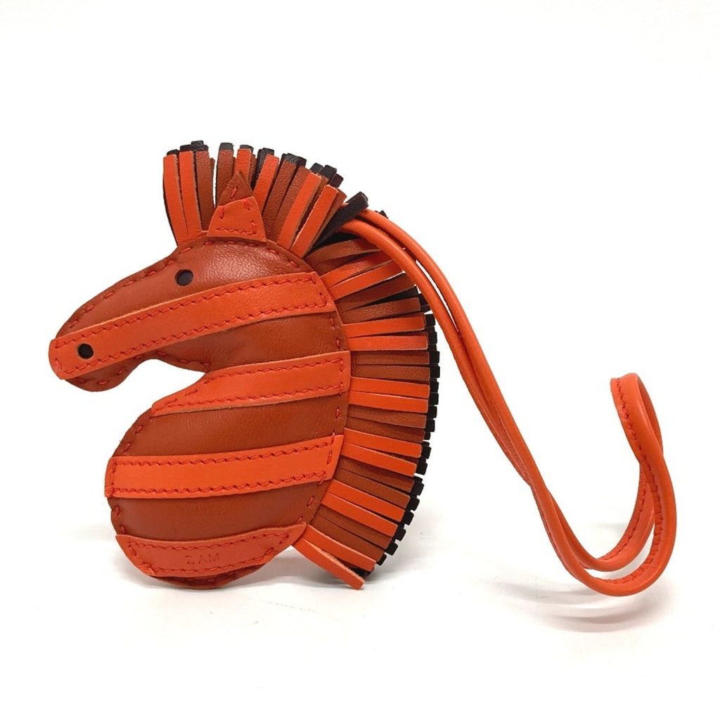 Charm Leather Orange Handbag Charm