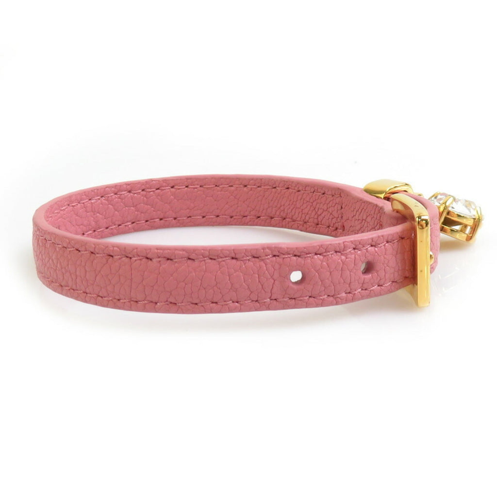 Bracelet Leather and Metal Pink