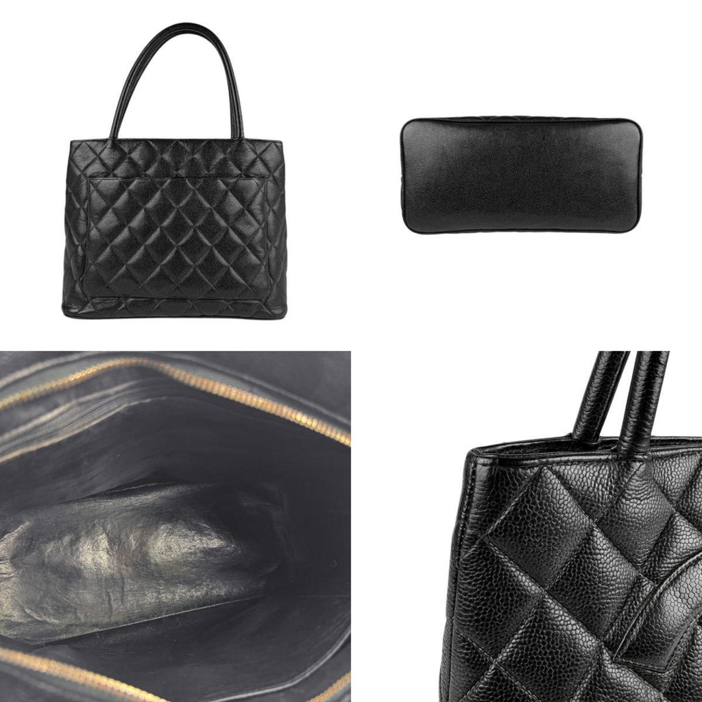 Medallion Tote Quilted Caviar