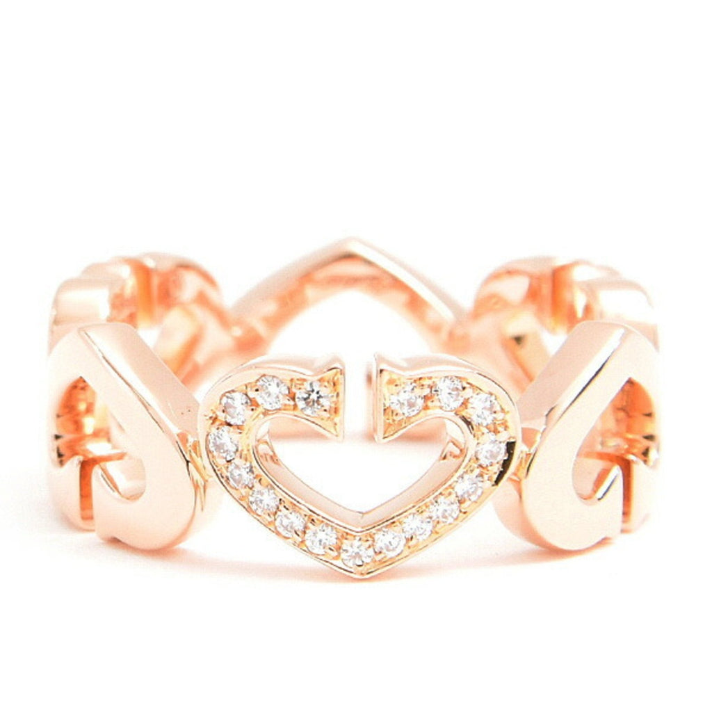 C Heart Ring 18K Rose Gold with Diamonds