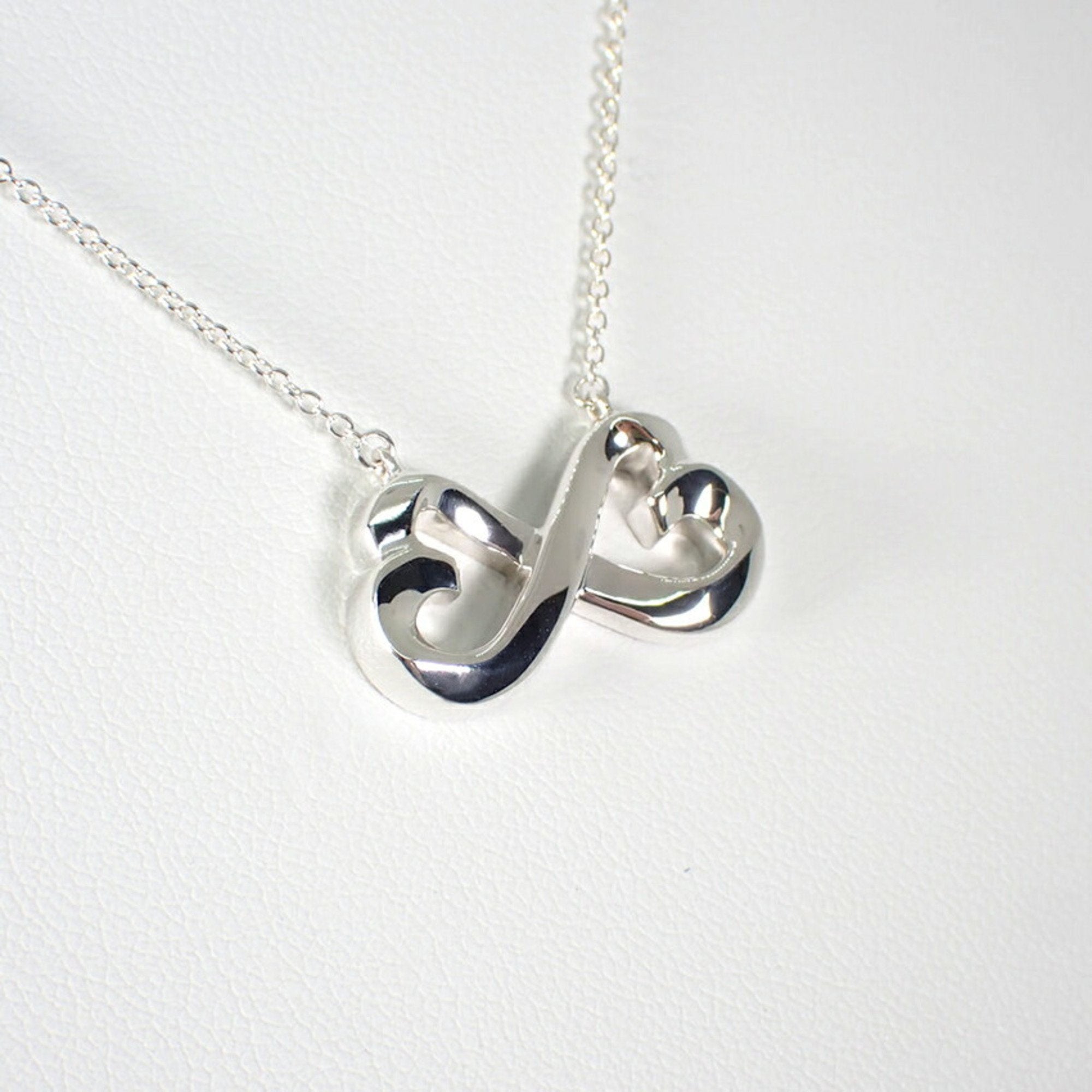 Double Loving Heart Pendant Necklace Sterling Silver
