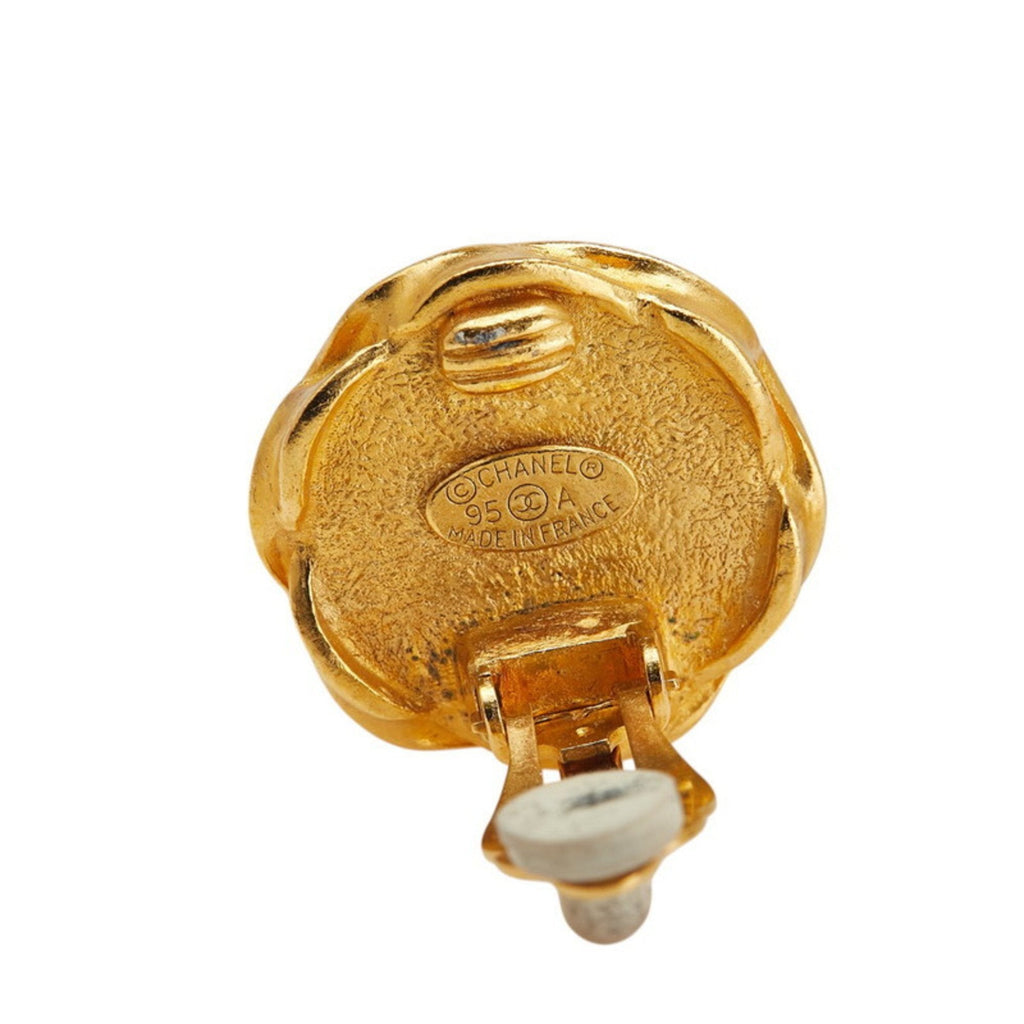 CC Logo Clip-On Earrings Gold-Tone Metal Gold-Tone Metal