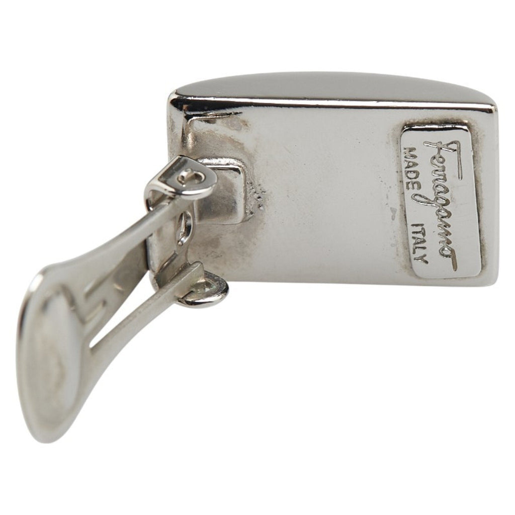 Clip-On Earrings Logo Clip-On Silver-Tone Metal