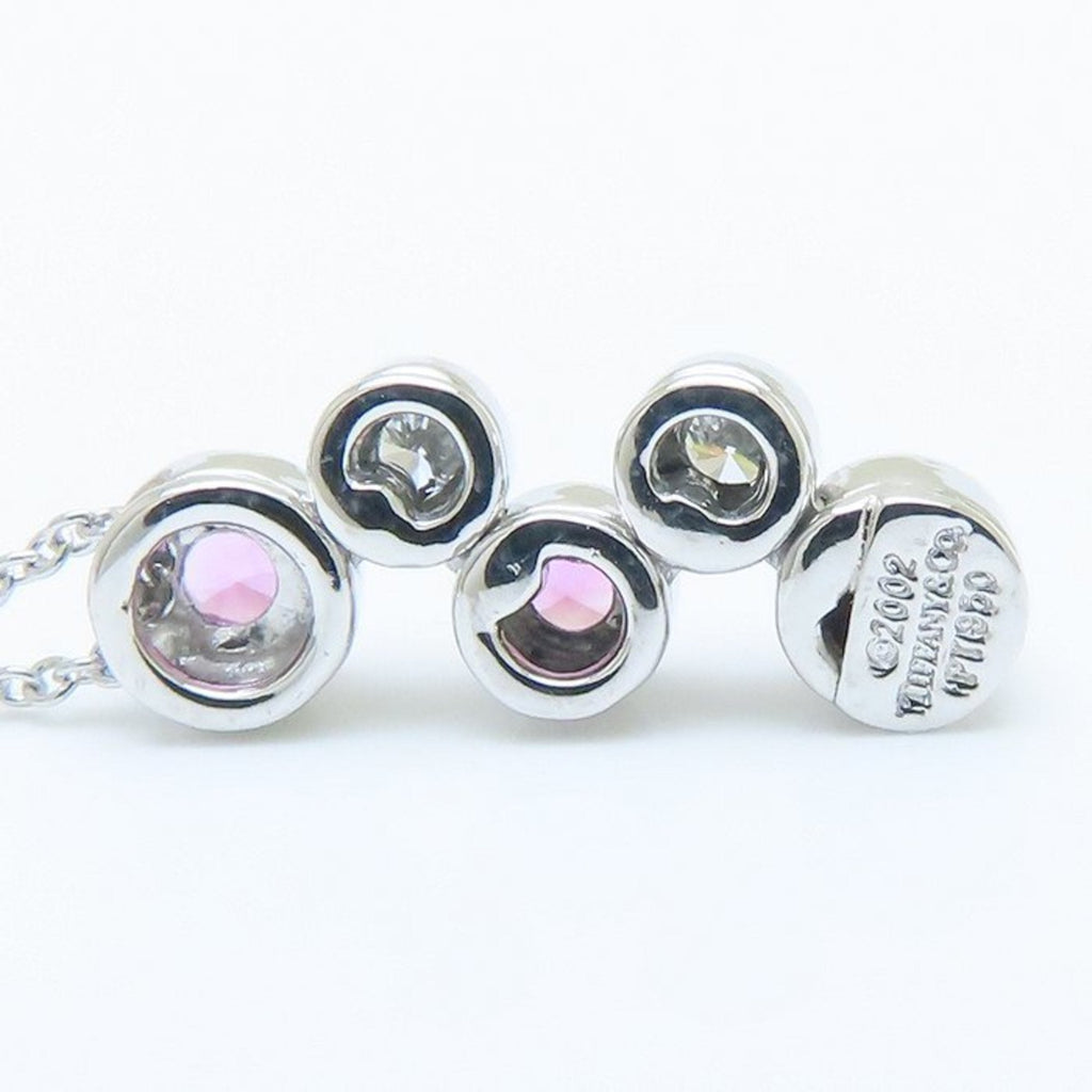 Bubble Pendant Necklace Platinum with Pink Sapphire and Diamond