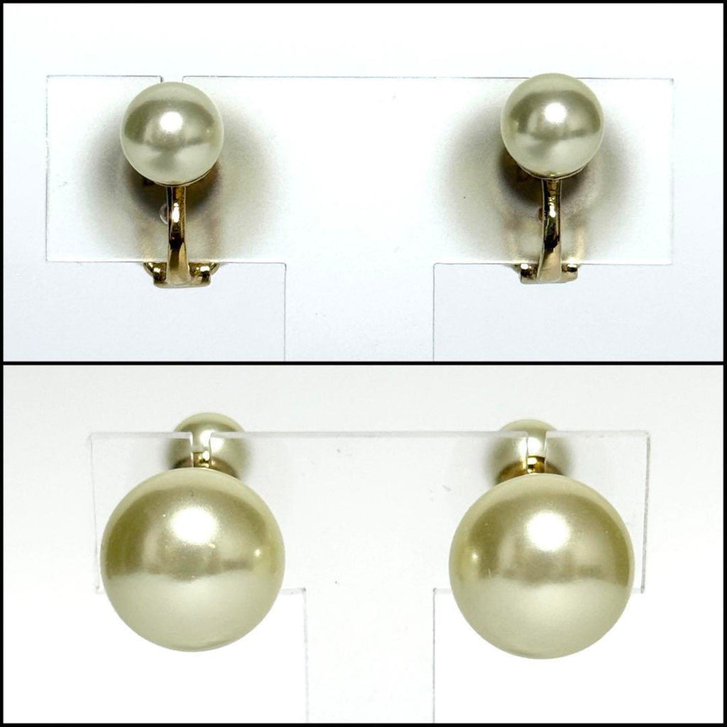 Tribal Clip-On Earrings Artificial Pearl and Metal