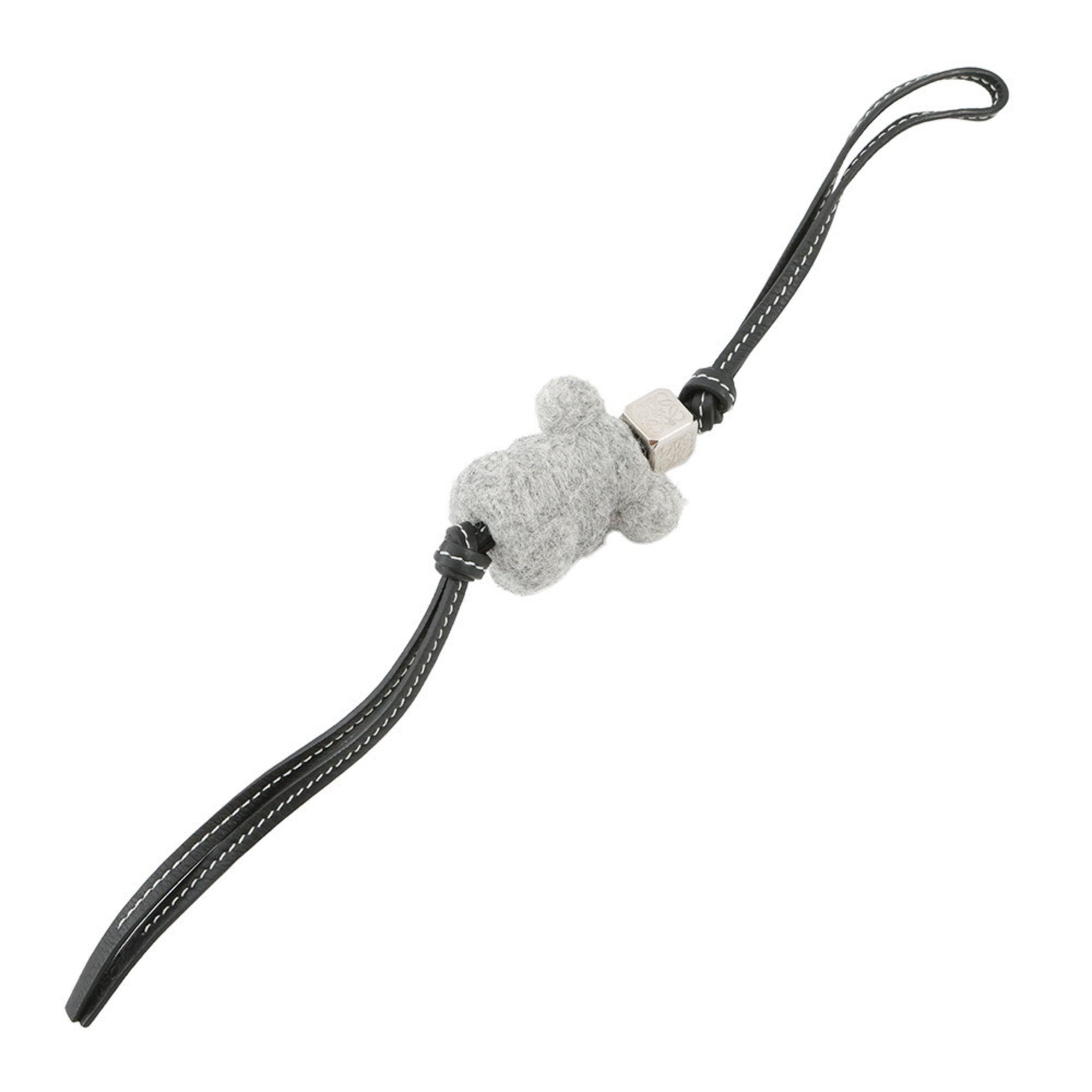 Charm Leather Black and Gray Handbag Charm