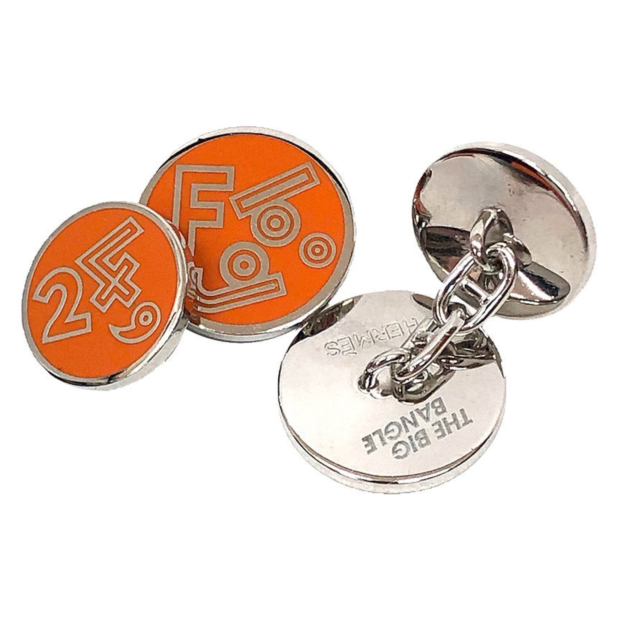 Cufflinks Brass Orange and Silver Bracelet