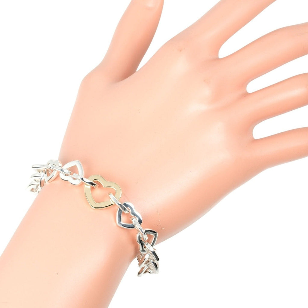 Link Bracelet Sterling Silver and 18K Yellow Gold