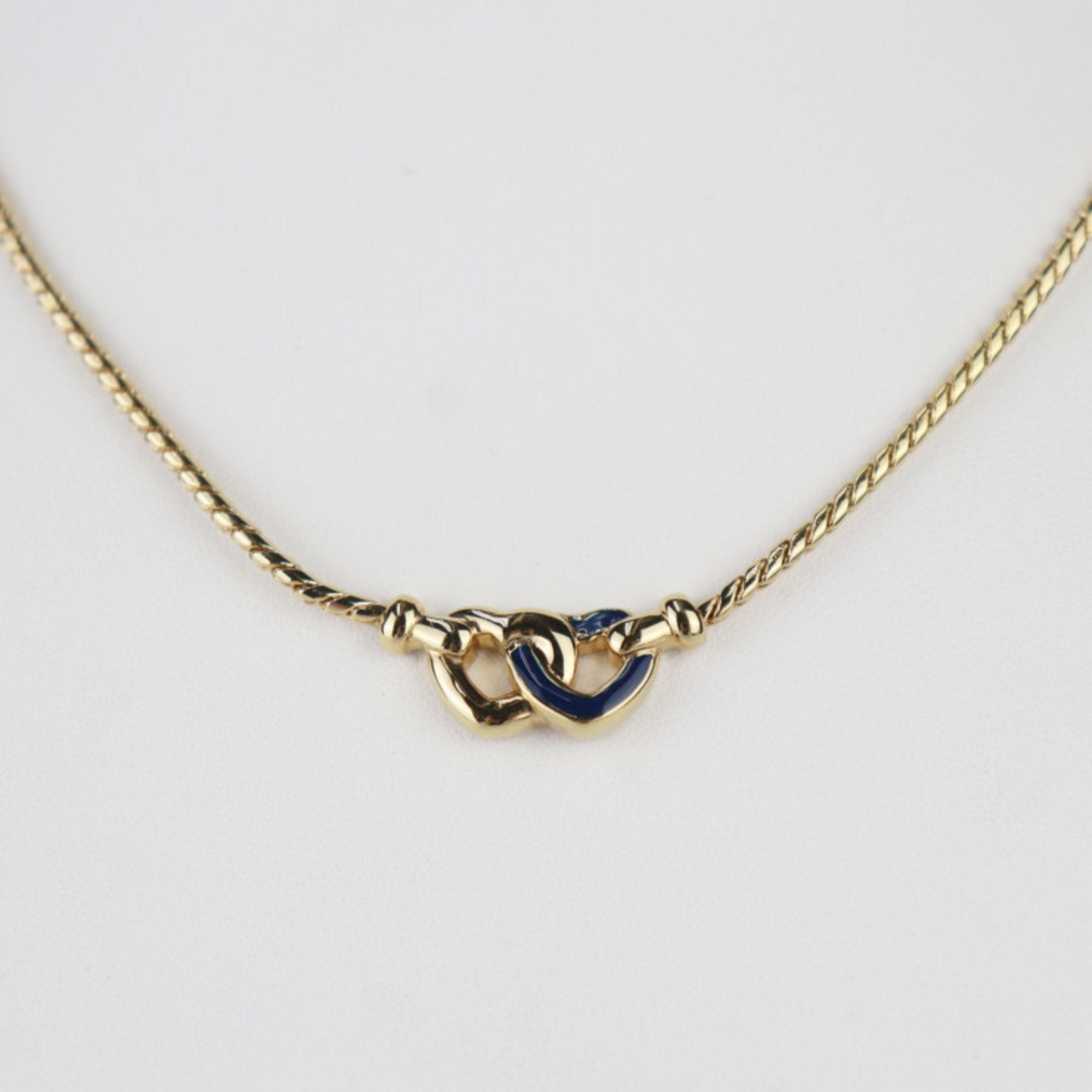Pendant Necklace Metal Gold Navy
