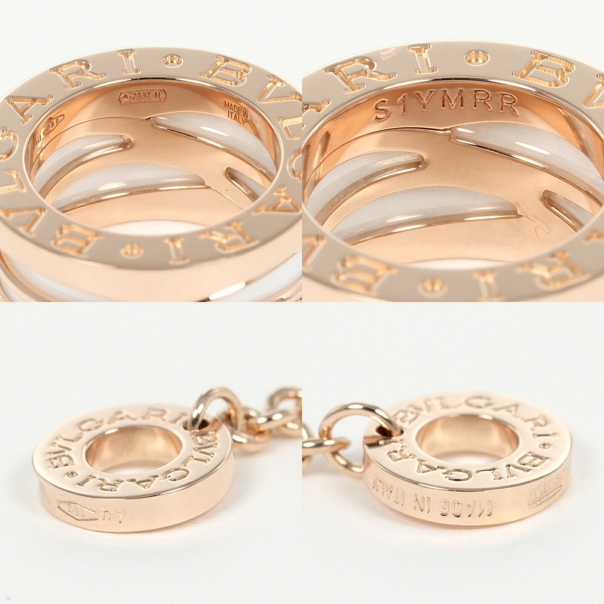 B.Zero1 Pendant Necklace Ceramic and 18K Rose Gold