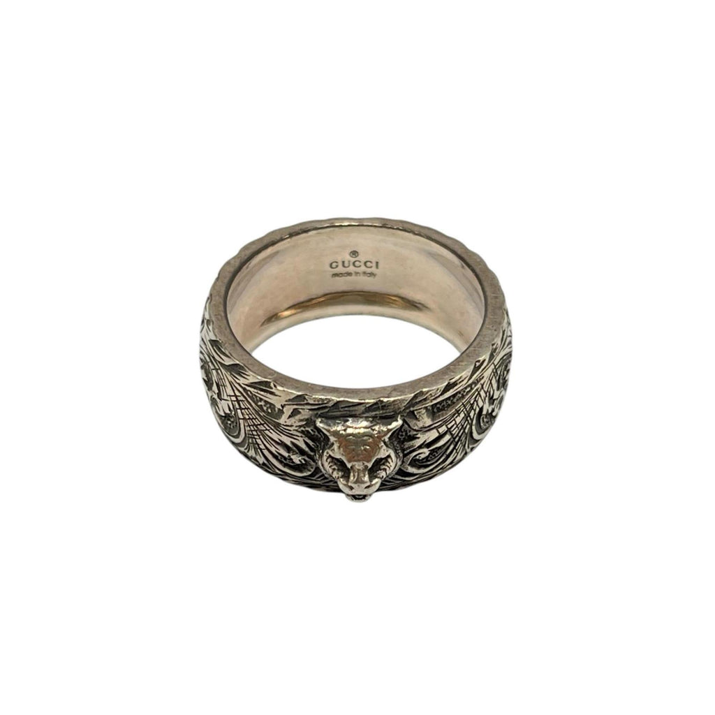 Cat Head Ring Sterling Silver