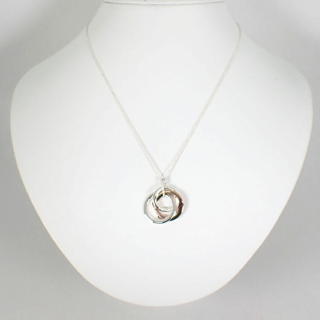 1837 Interlocking Circle Pendant Necklace Metal and Sterling Silver