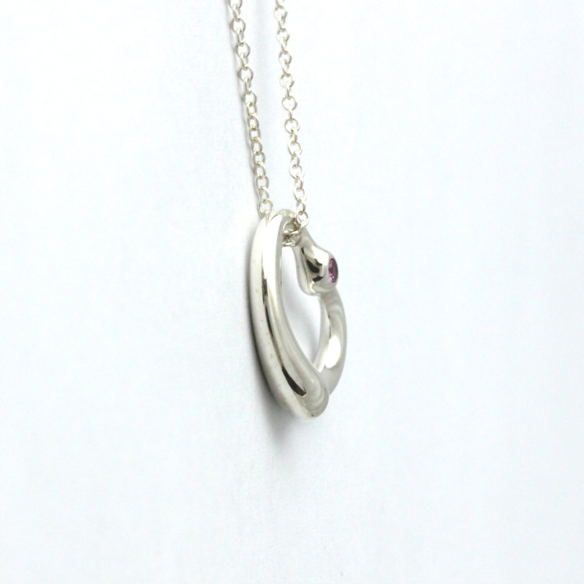 Open Heart Pendant Necklace Sterling Silver 13.6mm