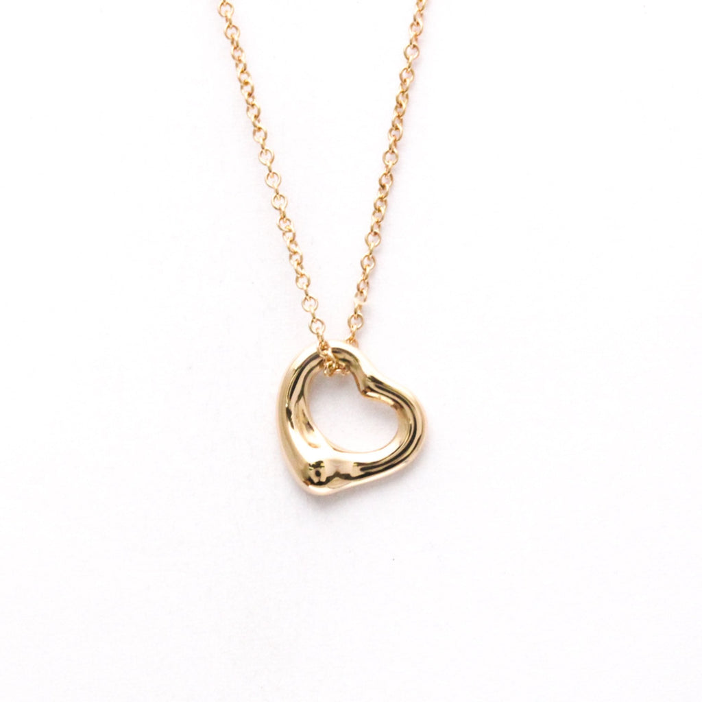 Open Heart Pendant Necklace 18K Rose Gold 11mm