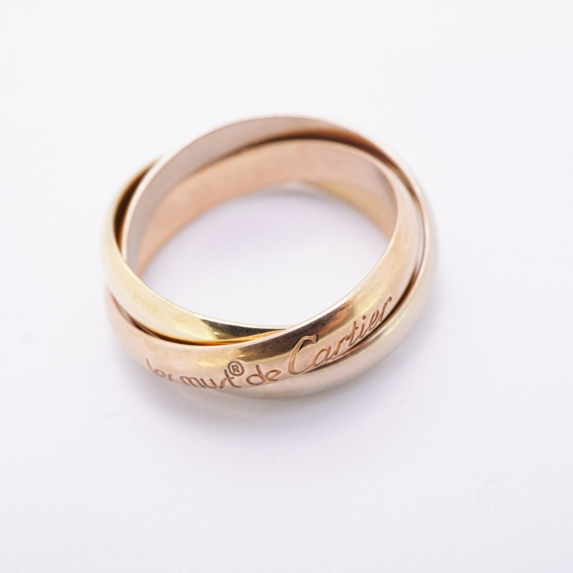 Vendome Louis Cartier Band Ring 18K Tricolor Gold