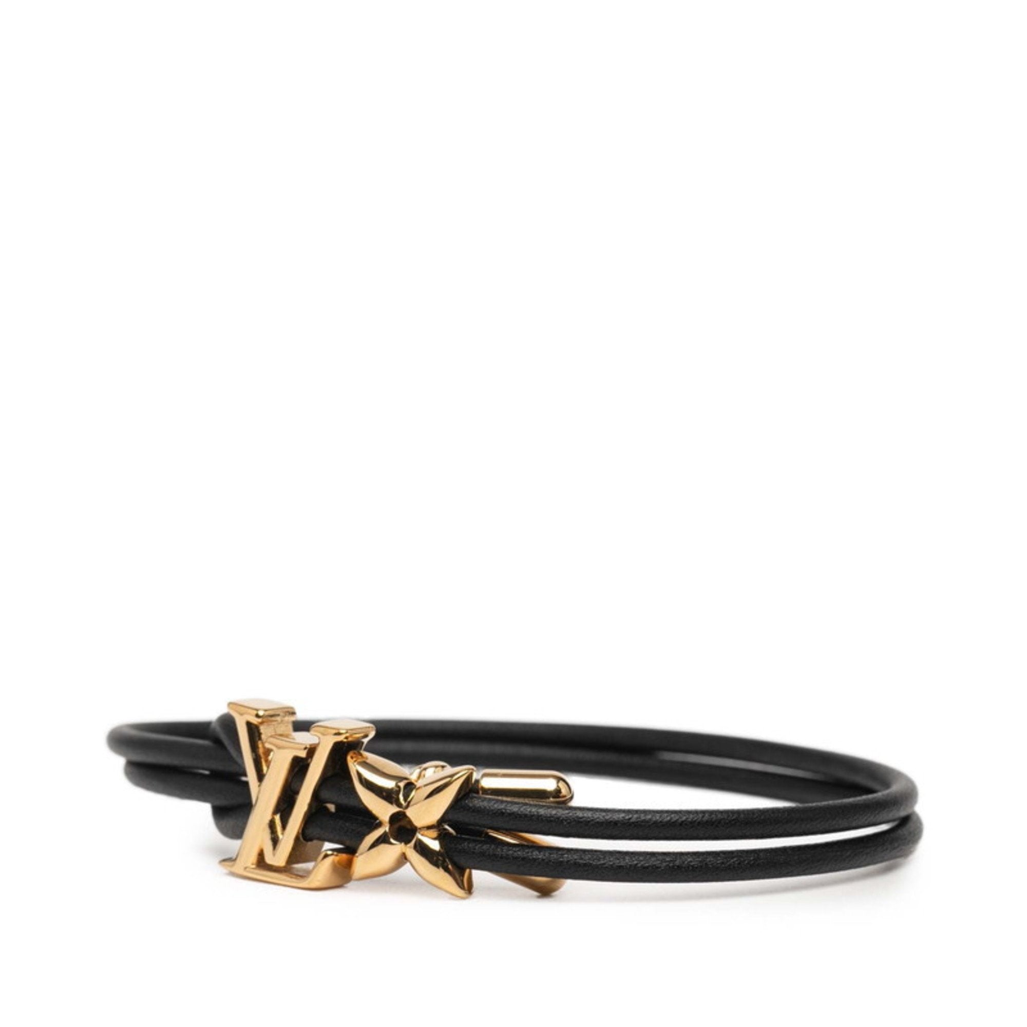 Charm Bracelet Leather Black and Gold