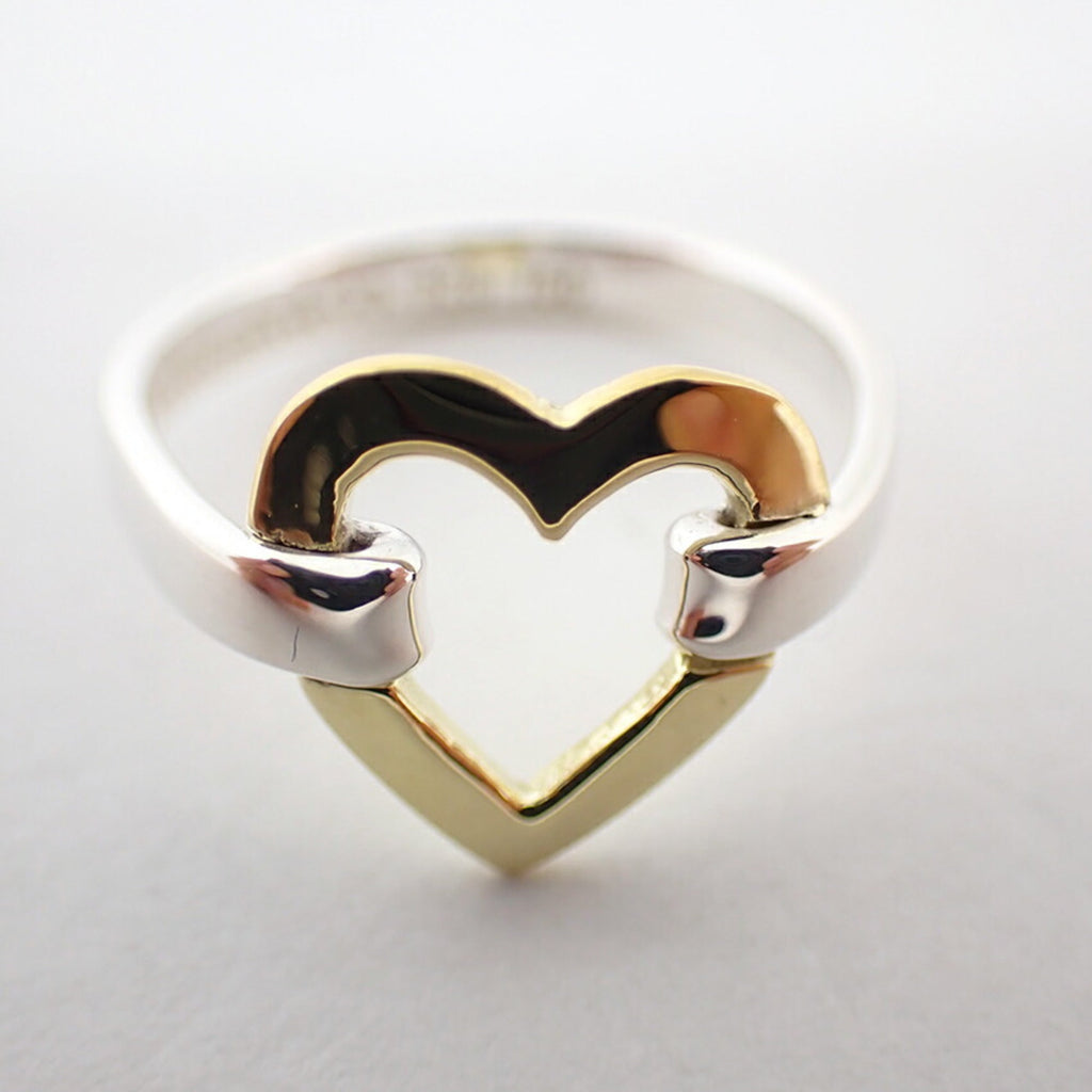 Band Ring Sterling Silver and 18K Yellow Gold