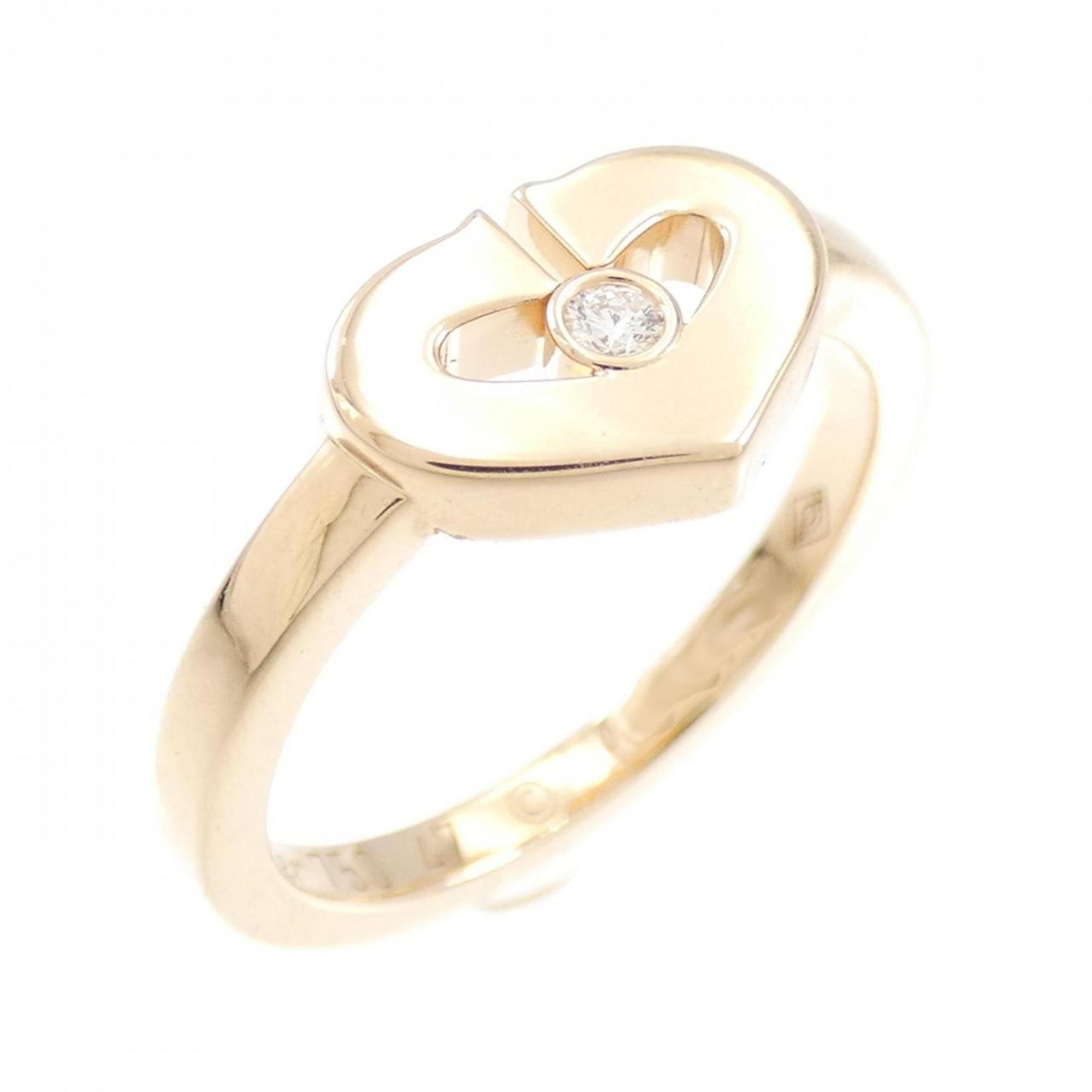C Heart Ring 18K Rose Gold with Diamonds