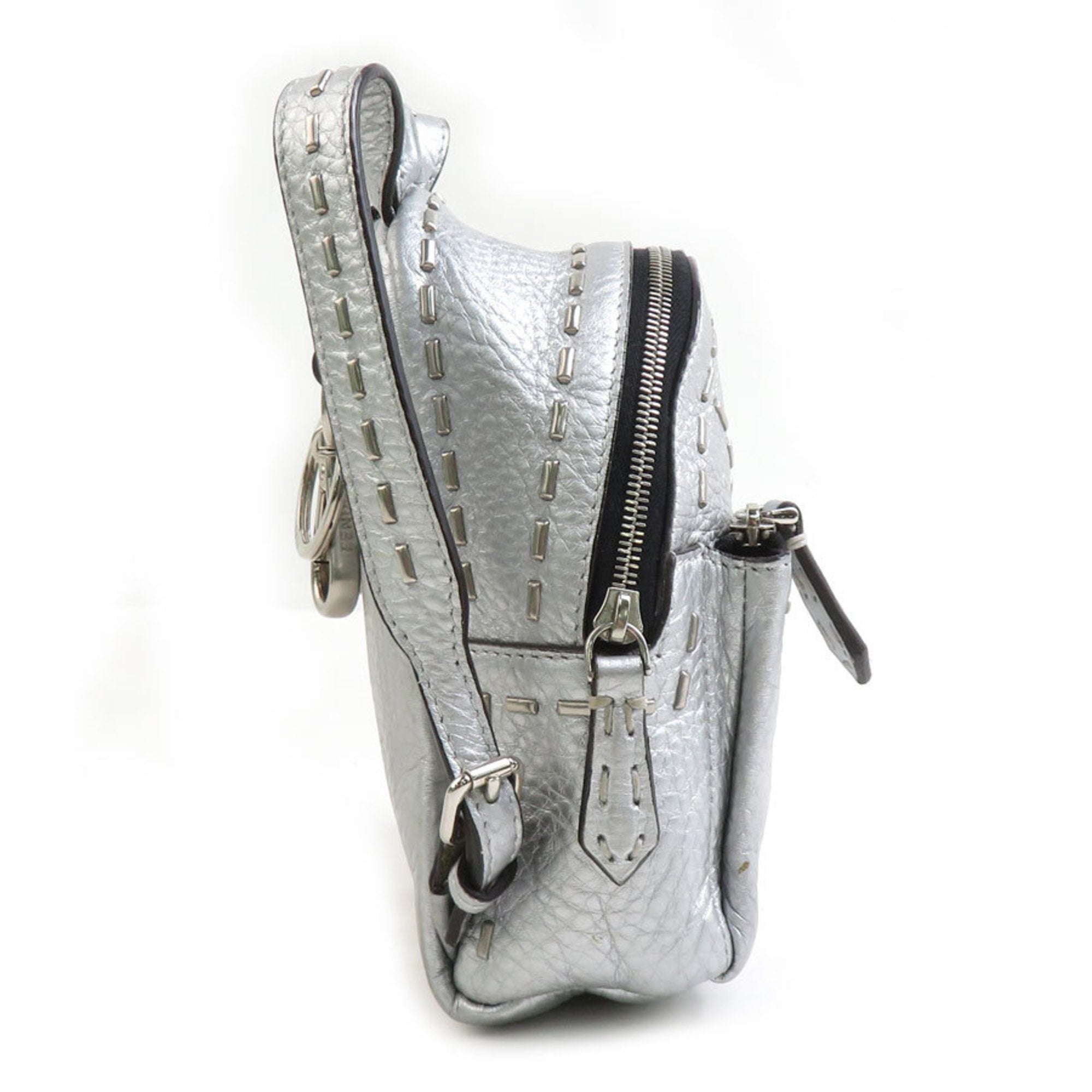 Charm Leather and Metal Silver Handbag Charm